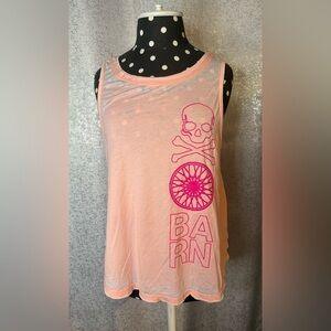 SoulCycle Peach Tank Top with Pink Graphic